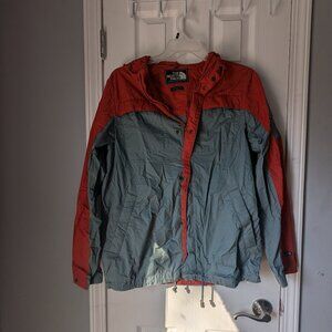 The North Face Jacket, Size S, Orange and Grey, Multiple Pockets, Double Zipper